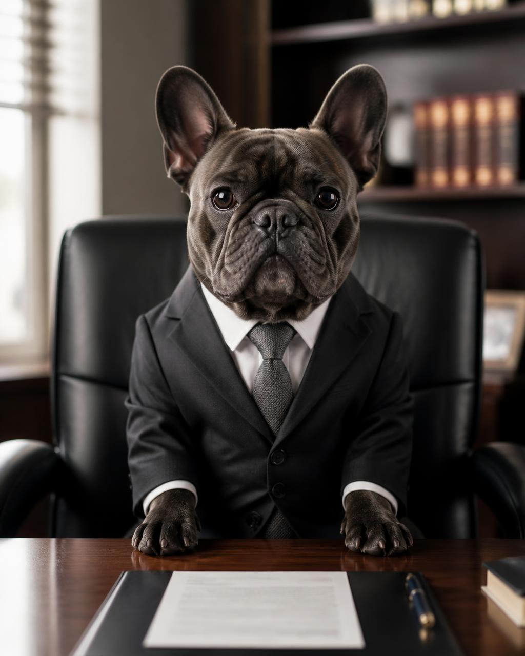Pet portrait in the Executive theme
